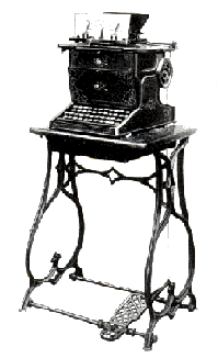 Sholes and Glidden typewriter as produced by E. Remington and Sons.
 